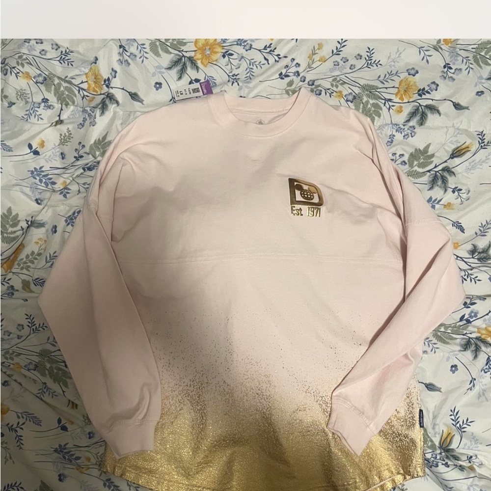 Disney world spirit jersey pink and gold speckled ombre